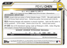 Load image into Gallery viewer, 2021 Bowman Draft Po-Yu Chen BD-151 Pittsburgh Pirates