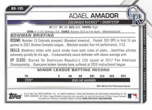 Load image into Gallery viewer, 2021 Bowman Draft Adael Amador BD-195 Colorado Rockies