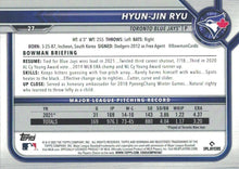 Load image into Gallery viewer, 2022 Bowman Hyun-Jin Ryu #27 Toronto Blue Jays