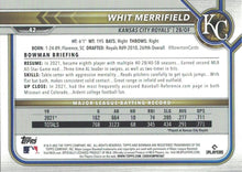 Load image into Gallery viewer, 2022 Bowman Whit Merrifield #42 Kansas City Royals
