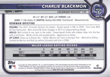 Load image into Gallery viewer, 2022 Bowman Charlie Blackmon #75 Colorado Rockies