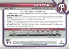 将图片加载到图库查看器,2022 Bowman Matt Vierling #89 Philadelphia Phillies