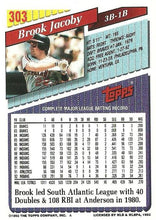 Load image into Gallery viewer, 1993 Topps Brook Jacoby # 303 Brook Jacoby