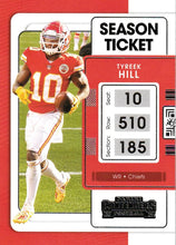 تحميل الصورة إلى عارض المعرض، تذكرة موسمية لمباراة Panini Contenders لعام 2021 Tyreek Hill #48 Kansas City Chiefs