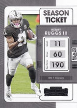 Load image into Gallery viewer, 2021 Panini Contenders Season Ticket Henry Ruggs III #58 Las Vegas Raiders
