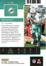 将图片加载到图库查看器,2021 Panini Contenders Season Ticket Mike Gesicki  #62 Miami Dolphins