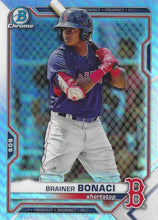 Load image into Gallery viewer, 2021 Bowman Chrome Draft Refractor Brainer Bonaci BDC-54 Boston Red Sox