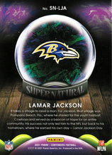 Load image into Gallery viewer, 2021 Panini Contenders Supernatural Lamar Jackson   SN-LJA Baltimore Ravens