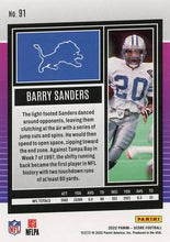 Load image into Gallery viewer, 2022 Panini Score Base Barry Sanders #91 Detroit Lions