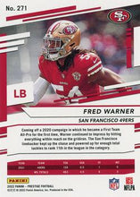 将图片加载到图库查看器,2022 Panini Prestige Base Fred Warner #271 San Francisco 49ers