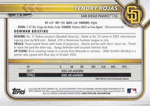 Load image into Gallery viewer, 2022 Bowman Draft Yendry Rojas BD-2 San Diego Padres