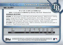 将图片加载到图库查看器,2022 Bowman Draft Chandler Simpson FBC 1st Bowman BD-26 Tampa Bay Rays