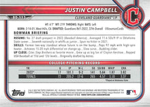 将图片加载到图库查看器,2022 Bowman Draft Justin Campbell FBC 1st Bowman BD-113 Cleveland Guardians