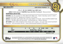 تحميل الصورة إلى عارض المعرض، 2022 Bowman Draft Henry Williams FBC 1st Bowman BD-119 San Diego Padres