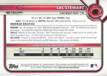 تحميل الصورة إلى عارض المعرض، 2022 Bowman Draft Sal Stewart FBC 1st Bowman BD-122 Cincinnati Reds