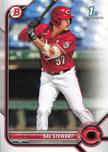 تحميل الصورة إلى عارض المعرض، 2022 Bowman Draft Sal Stewart FBC 1st Bowman BD-122 Cincinnati Reds