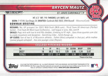 将图片加载到图库查看器,2022 Bowman Draft Brycen Mautz FBC 1st Bowman BD-124 St. Louis Cardinals