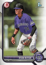 تحميل الصورة إلى عارض المعرض، 2022 Bowman Draft Ryan Ritter FBC 1st Bowman BD-136 Colorado Rockies