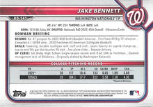 Load image into Gallery viewer, 2022 Bowman Draft Jake Bennett FBC 1st Bowman BD-141 Washington Nationals