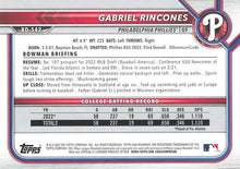 Load image into Gallery viewer, 2022 Bowman Draft Gabriel Rincones FBC 1st Bowman BD-142 Philadelphia Phillies