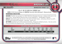 Load image into Gallery viewer, 2022 Bowman Draft Brooks Lee FBC 1st Bowman BD-153 Minnesota Twins