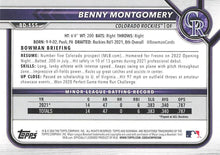 Load image into Gallery viewer, 2022 Bowman Draft Benny Montgomery BD-155 Colorado Rockies