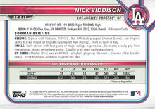 Load image into Gallery viewer, 2022 Bowman Draft Nick Biddison FBC 1st Bowman BD-165 Los Angeles Dodgers