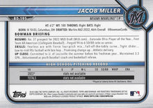 Load image into Gallery viewer, 2022 Bowman Draft Jacob Miller FBC 1st Bowman BD-195 Miami Marlins
