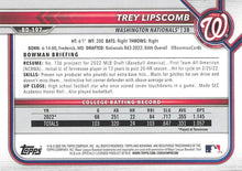 Load image into Gallery viewer, 2022 Bowman Draft Trey Lipscomb FBC 1st Bowman BD-197 Washington Nationals