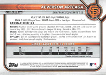 تحميل الصورة إلى عارض المعرض، 2022 Bowman Draft Aeverson Arteaga BD-198 San Francisco Giants