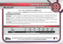 Load image into Gallery viewer, 2022 Bowman Draft Cutter Coffey FBC 1st Bowman BD-200 Boston Red Sox