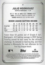 Load image into Gallery viewer, 2022 Bowman Platinum Base Julio Rodriguez (RC) #41 Seattle Mariners