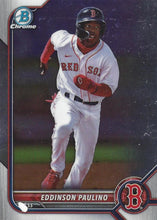 تحميل الصورة إلى عارض المعرض، 2022 Bowman Chrome Refractor Eddinson Paulino BDC-62 Boston Red Sox