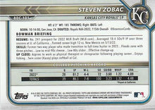 将图片加载到图库查看器,2022 Bowman Chrome Refractor Steven Zobac BDC-101 Kansas City Royals