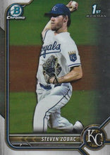 将图片加载到图库查看器,2022 Bowman Chrome Refractor Steven Zobac BDC-101 Kansas City Royals