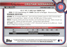 Load image into Gallery viewer, 2022 Bowman Chrome Refractor Cristian Hernandez BDC-111 Chicago Cubs