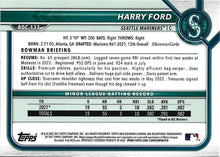 Load image into Gallery viewer, 2022 Bowman Chrome Refractor Harry Ford BDC-137 Seattle Mariners