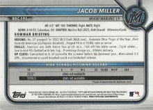 Load image into Gallery viewer, 2022 Bowman Chrome Refractor Jacob Miller BDC-195 Miami Marlins