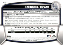 Load image into Gallery viewer, 2023 Bowman Ezequiel Tovar RC #15 Colorado Rockies