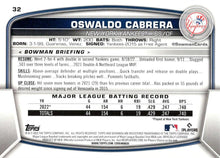 Load image into Gallery viewer, 2023 Bowman Oswaldo Cabrera RC #32 New York Yankees