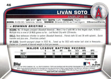 Load image into Gallery viewer, 2023 Bowman Livan Soto RC #46 Angels