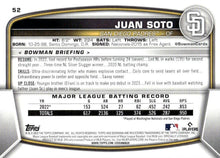 Load image into Gallery viewer, 2023 Bowman Juan Soto #52 San Diego Padres