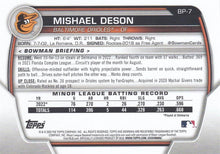 Load image into Gallery viewer, 2023 Bowman Prospects 1st Bowman Mishael Deson FBC BP-7 Baltimore Orioles