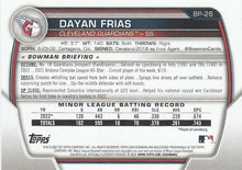 将图片加载到图库查看器,2023 Bowman Prospects 1st Bowman Dayan Frias FBC BP-26 Cleveland Guardians
