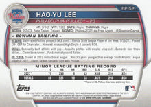 Load image into Gallery viewer, 2023 Bowman Prospects 1st Bowman Hao-Yu Lee FBC BP-52 Philadelphia Phillies
