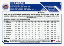 تحميل الصورة إلى عارض المعرض، 2023 Topps Chrome Mark Vientos RC #8 New York Mets