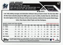 将图片加载到图库查看器,2023 Topps Chrome Luis Arraez #47 Miami Marlins