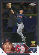 将图片加载到图库查看器,2023 Topps Chrome Steven Kwan #107 Cleveland Guardians