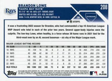 Load image into Gallery viewer, 2023 Topps Chrome Brandon Lowe #208 Tampa Bay Rays