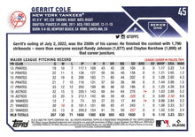 Load image into Gallery viewer, 2023 Topps Gold Star Gerrit Cole #45 New York Yankees